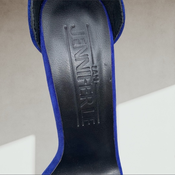 🍋 Jennifer Le blue suede & gold buckle heels 36 - Picture 12 of 13